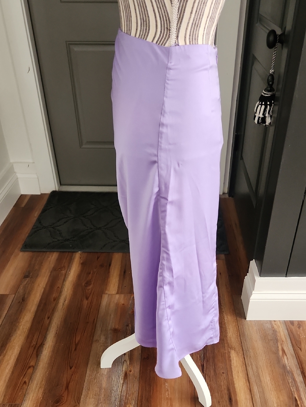 Do + Be Lilac Ruched Drawstring Midi Skirt - S - Picture 5 of 11